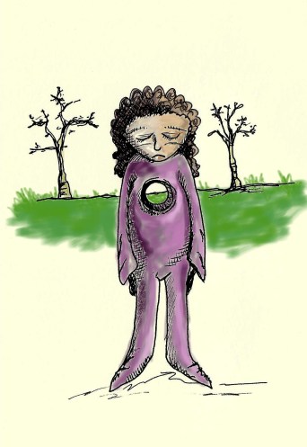 Agujero en el pecho a color